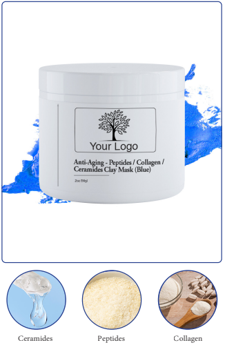 Products Anti-Aging - Peptides / Collagen / Ceramides Clay Mask (Blue) - PLSF 1338-3 | Skincare Florida | Private Label